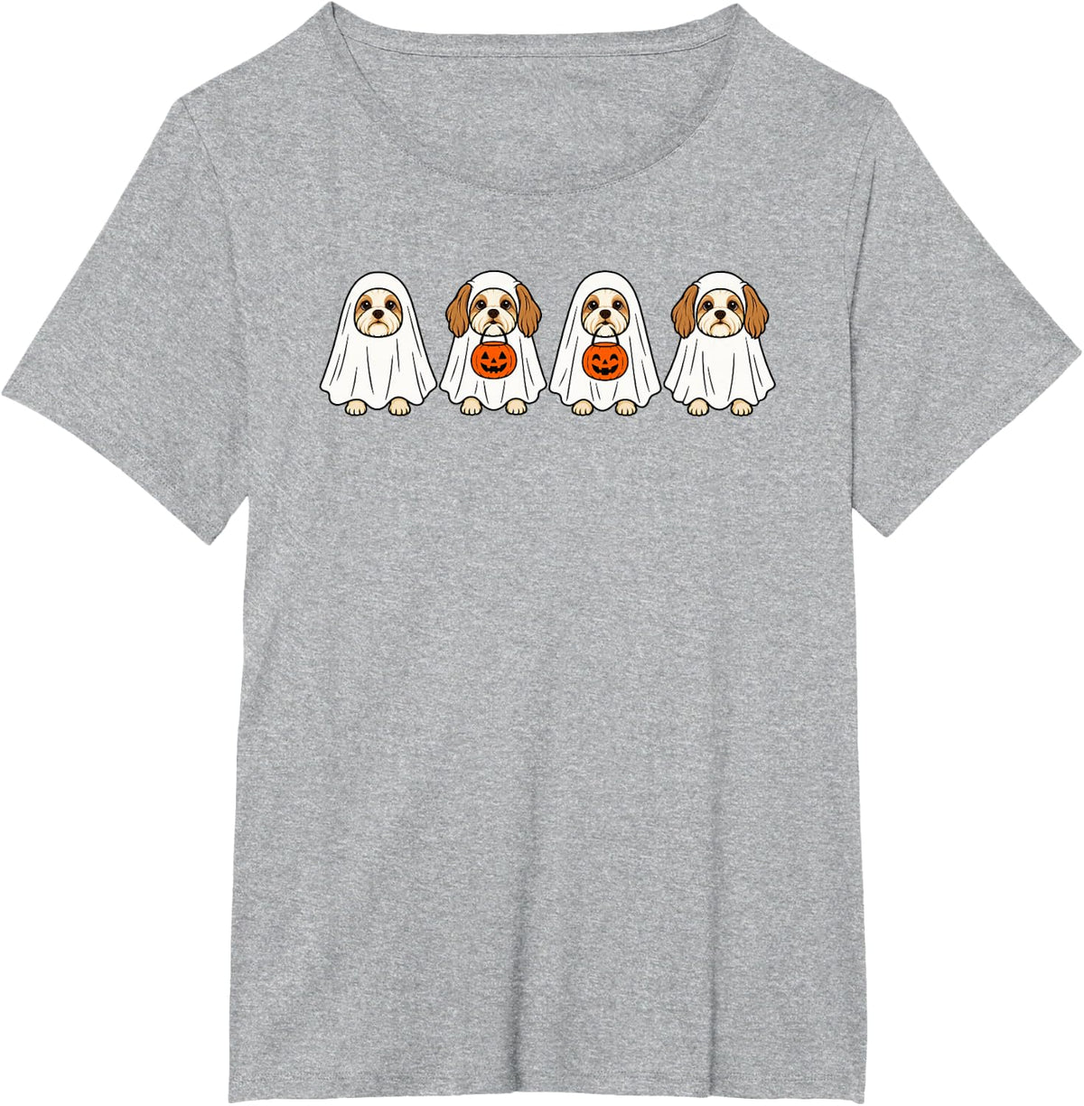 Havanese Ghost Dog Halloween Costume Dog Lover T-Shirt - Heather Grey