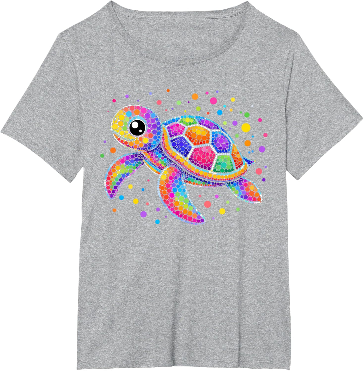 Cute Turtle Dots Art Animal Lover Students Girls Boys Kids T-Shirt - Heather Grey