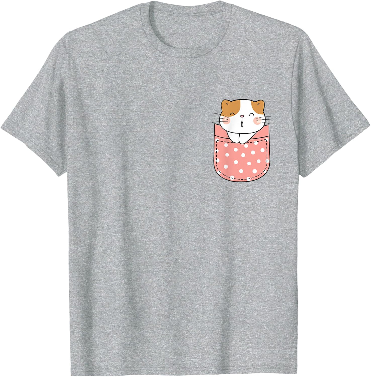 Kitty Cat In The Pocket Cute Pocket Kitten Men Women Kids T-Shirt - Heather Grey