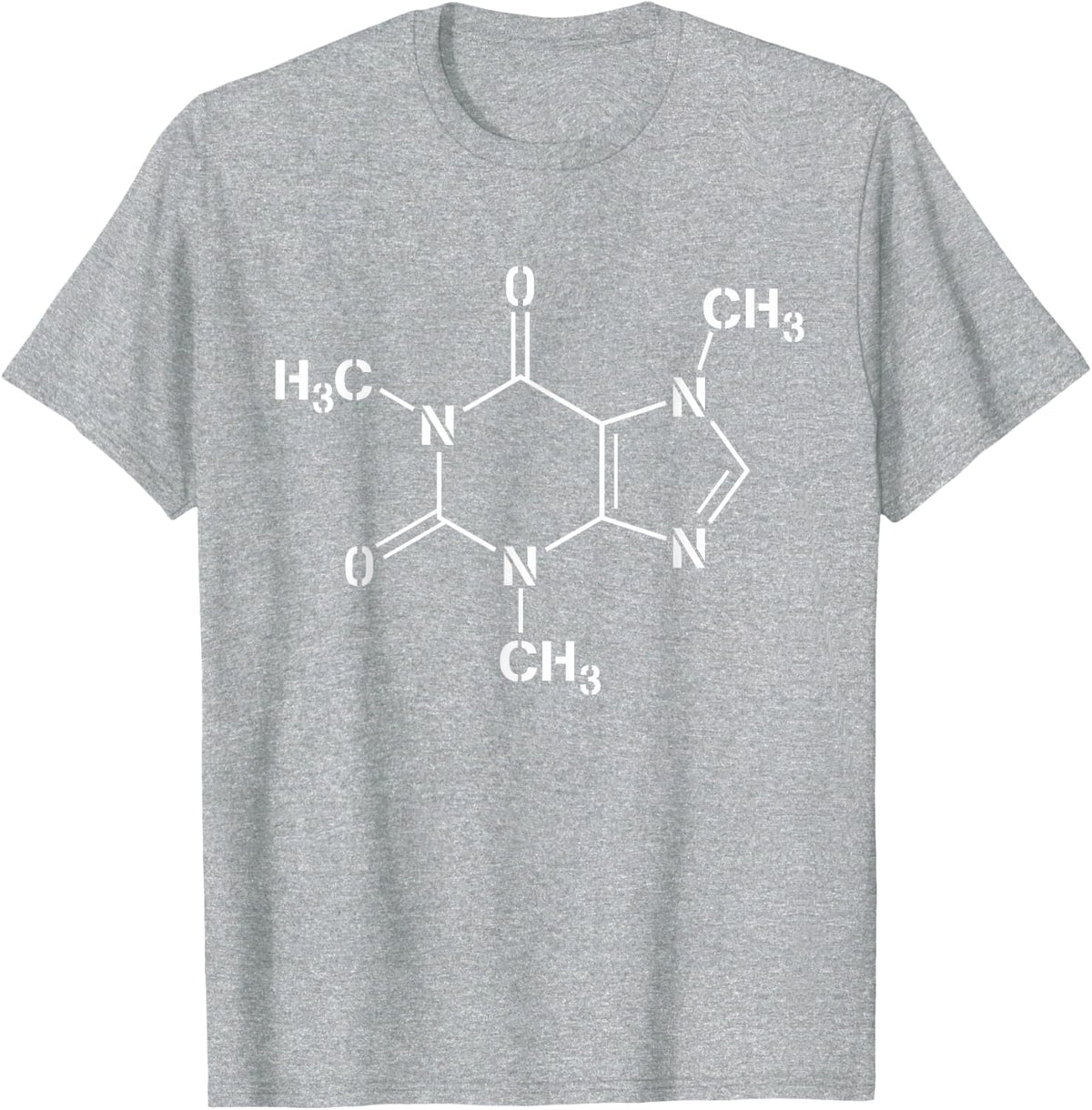 Caffeine Structure Formula - Coffee Lovers T-Shirt - Heather Grey