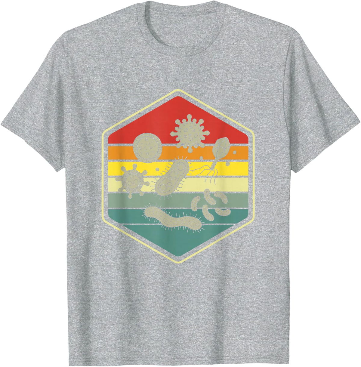 Retro Science Nerd Gift Microbiology Bacteria Biology T-Shirt - Heather Grey