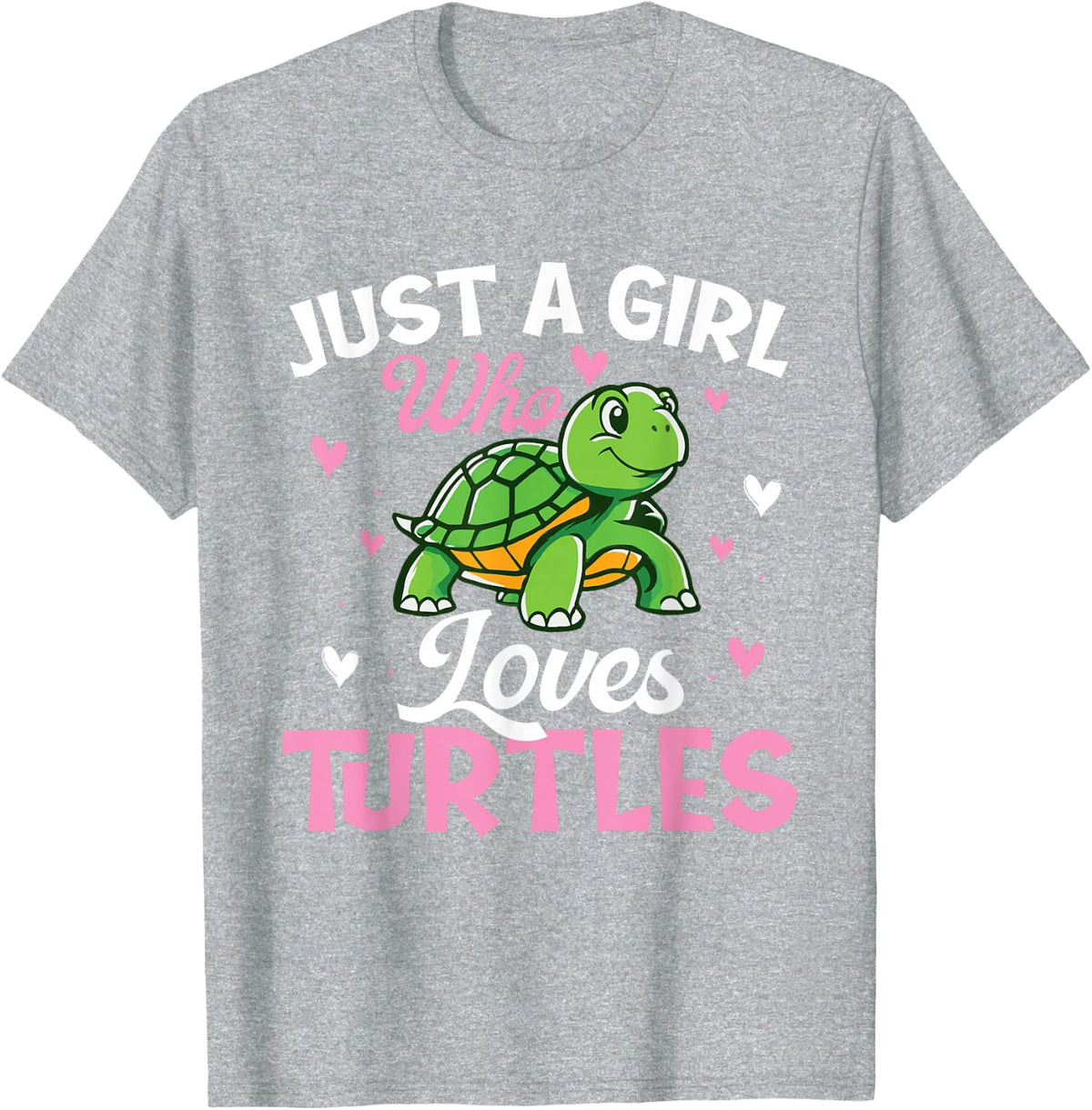 Just A Girl Who Loves Turtles - Reptile Lover Cute Tortoise T-Shirt - Heather Grey