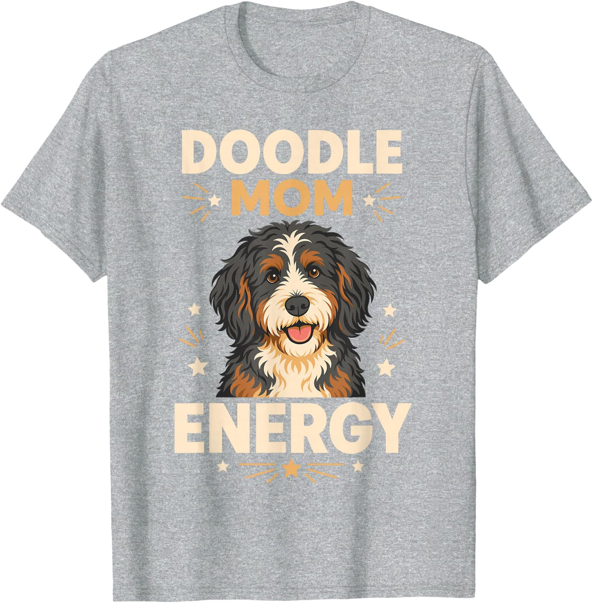 Doodle Mom Energy Bernedoodle Dog Owner T-Shirt - Heather Grey