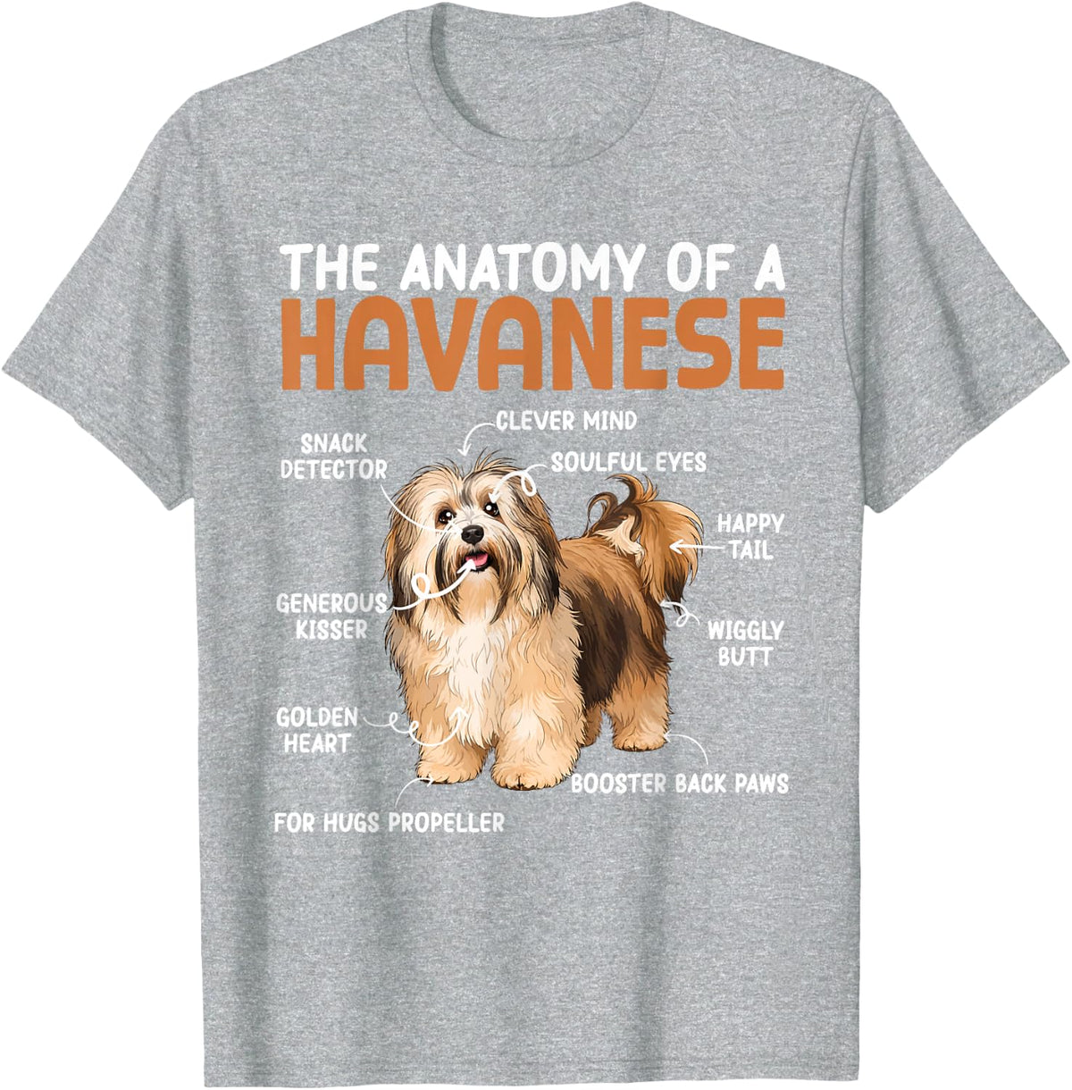 Funny Havanese Dog Art For Men Women Havanese Puppy Lover T-Shirt - Heather Grey