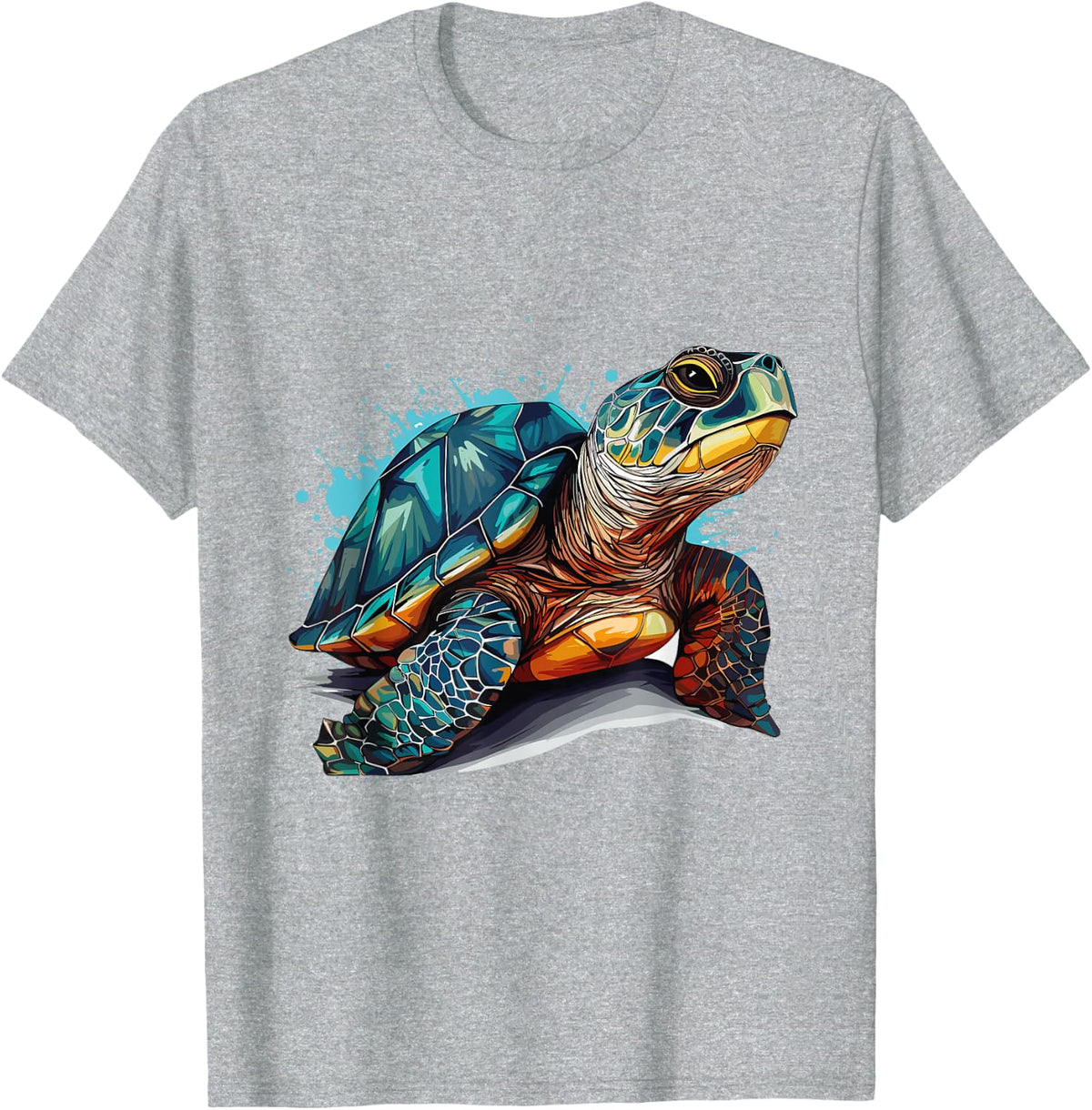 Sea Turtle in the Ocean, Turtles Lover T-Shirt - Heather Grey
