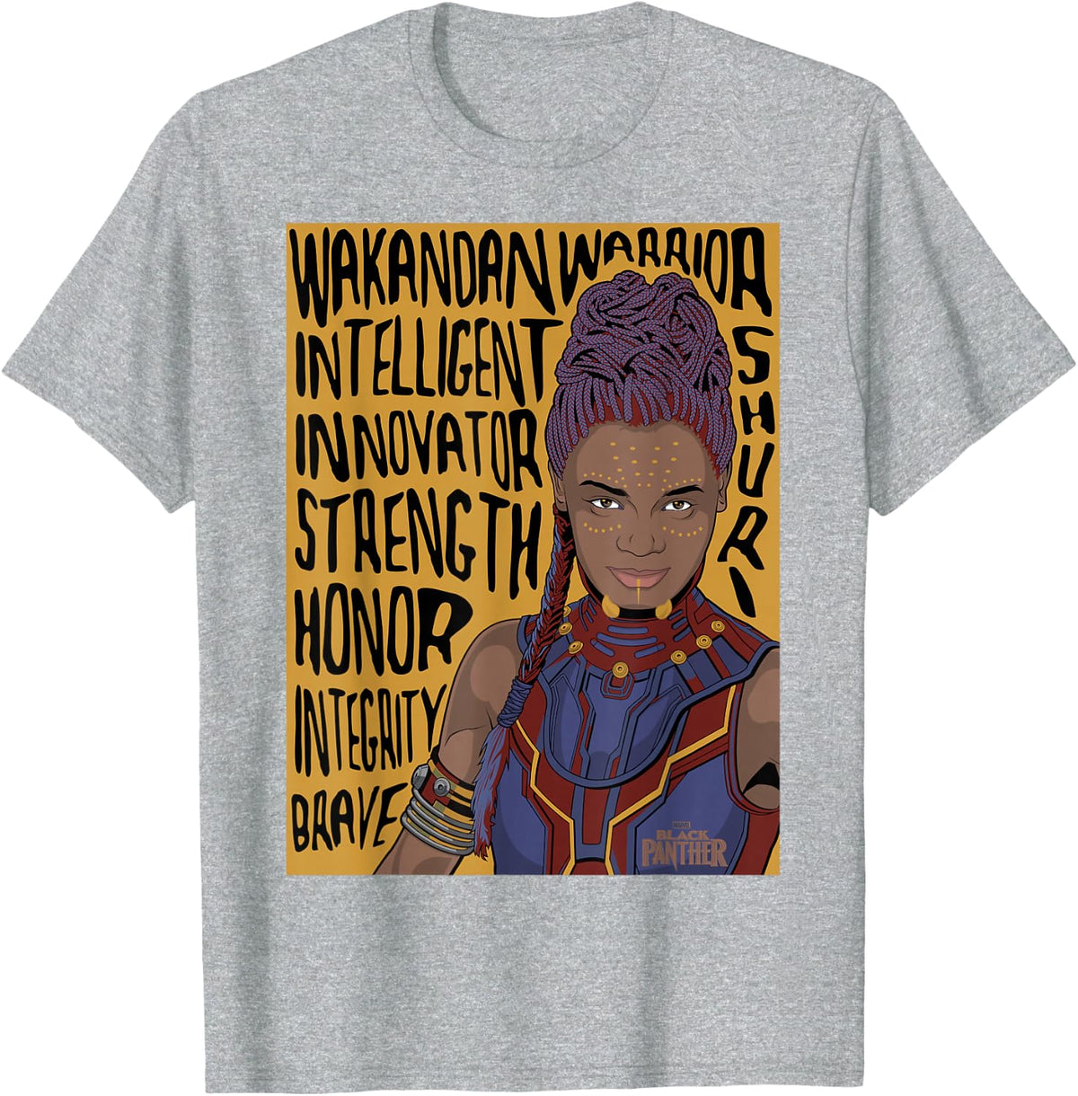 Marvel Black Panther Movie Shuri Word Art Graphic T-Shirt T-Shirt - Heather Grey