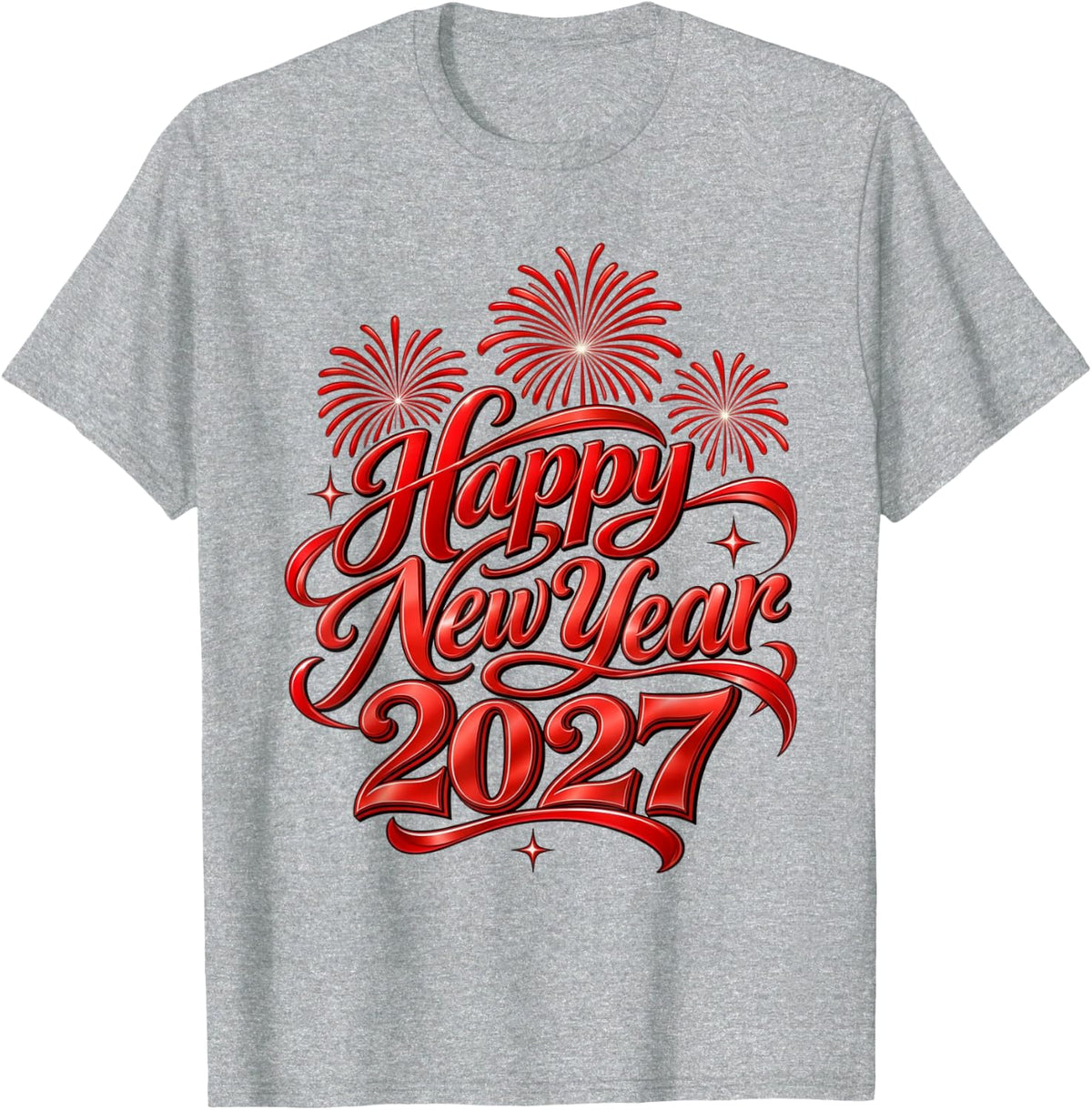Happy New Year Elegant Festive Party Celebration 2027 T-Shirt - Heather Grey